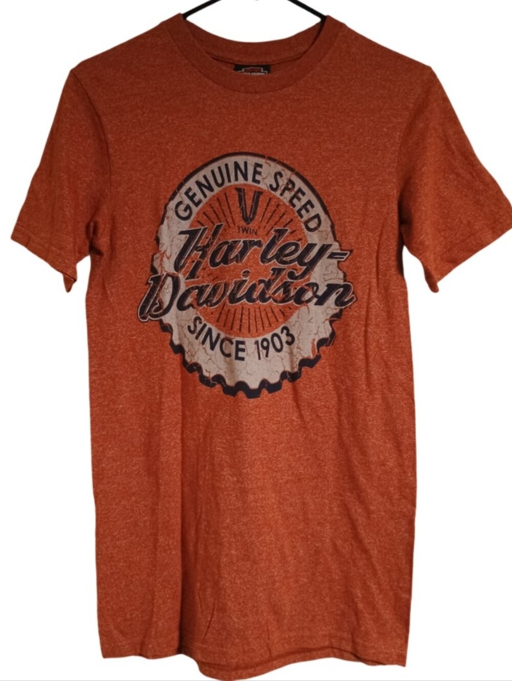Harley Davidson Three Rivers Pittsburgh PA Graphic T Shirt Men’s Small Orange